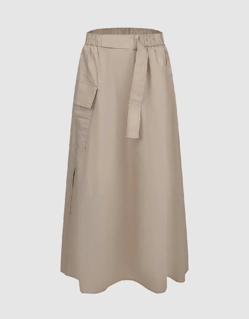 Elastic Waist Midi A-Line Skirt sold by Urban Revivo