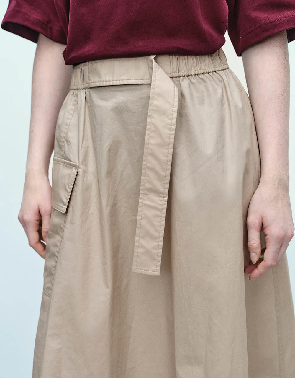 Elastic Waist Midi A-Line Skirt sold by Urban Revivo product image thumbnail 5