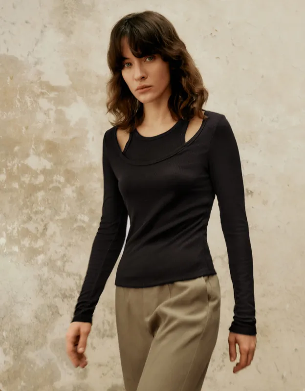 2 In 1 Knitted Skinny T-Shirt sold by Urban Revivo