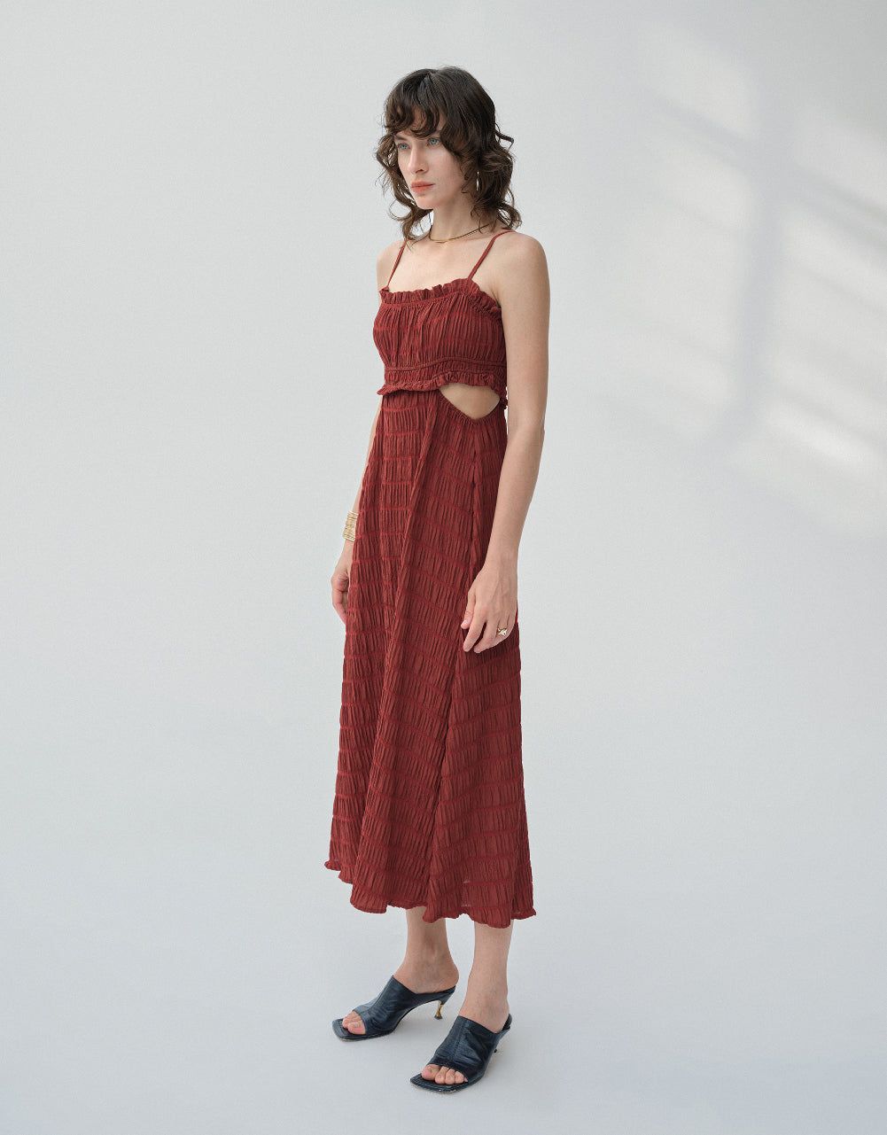 Shirred Cut-Out Cami A-Line Dress sold by Urban Revivo product image thumbnail 3