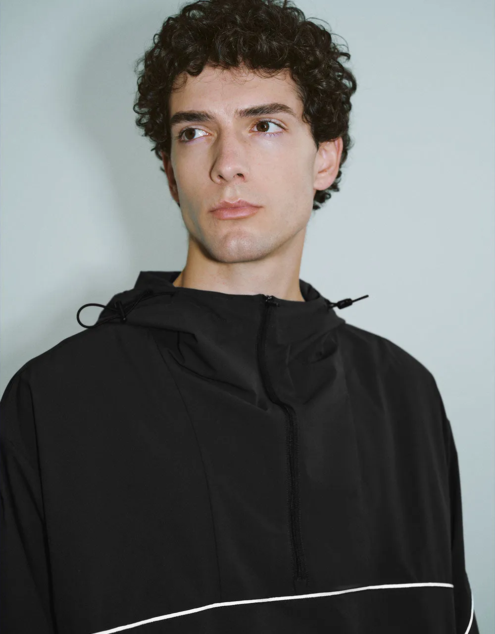 Zip Half Placket Hooded Overhead Shirt sold by Urban Revivo product image thumbnail 4