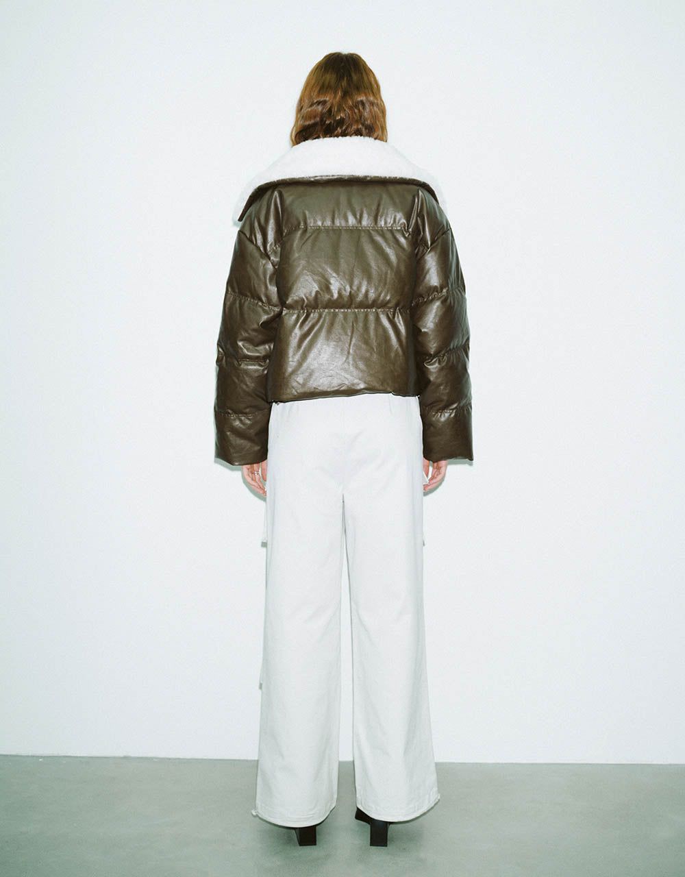 Furry Collar Bow Neck Down Jacket sold by Urban Revivo product image thumbnail 4