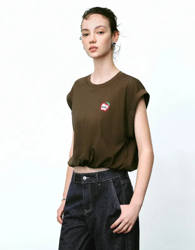 Fruit Embossed Crew Neck Loose Tank Top sold by Urban Revivo