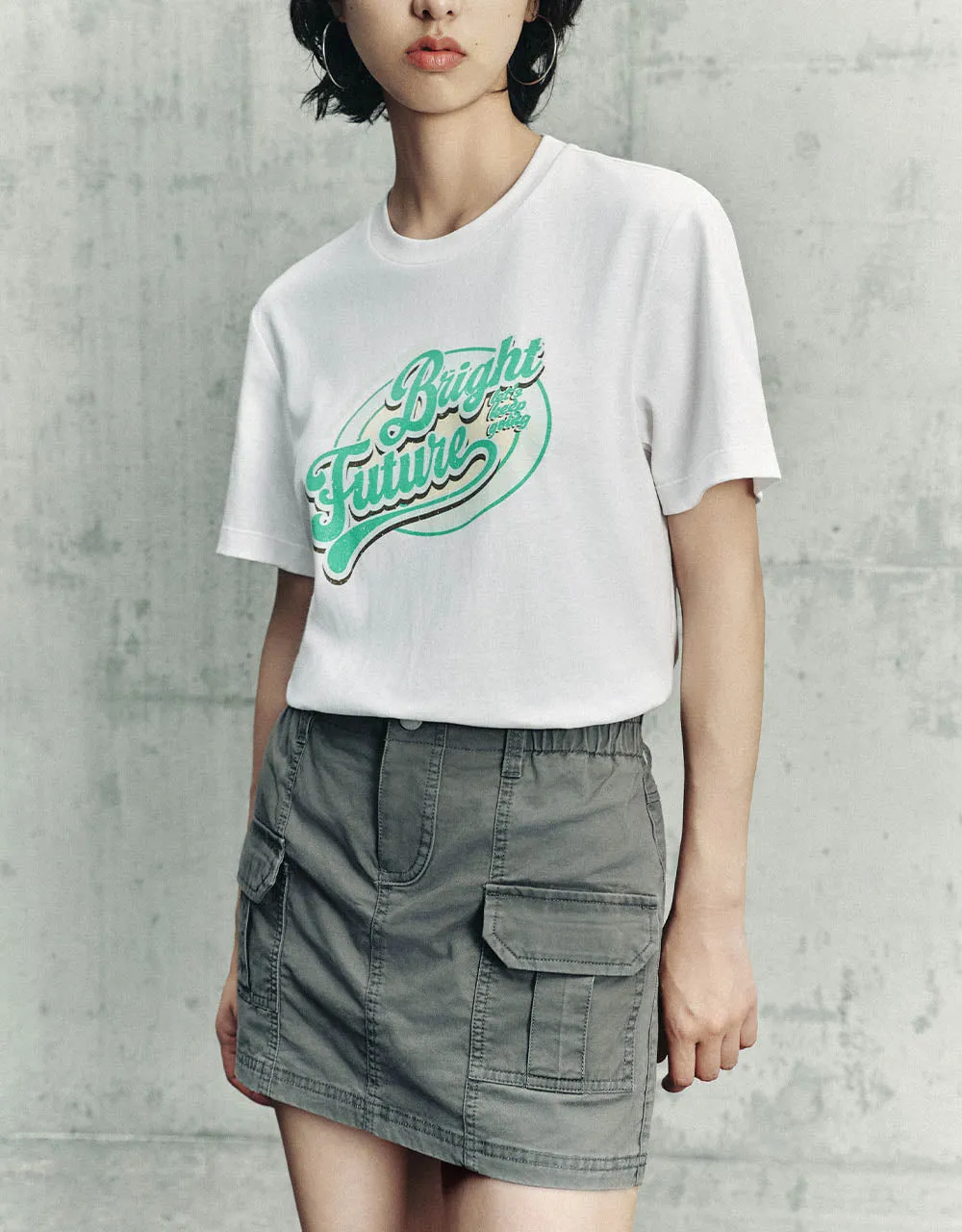 Printed Crew Neck Straight T-Shirt sold by Urban Revivo product image thumbnail 2