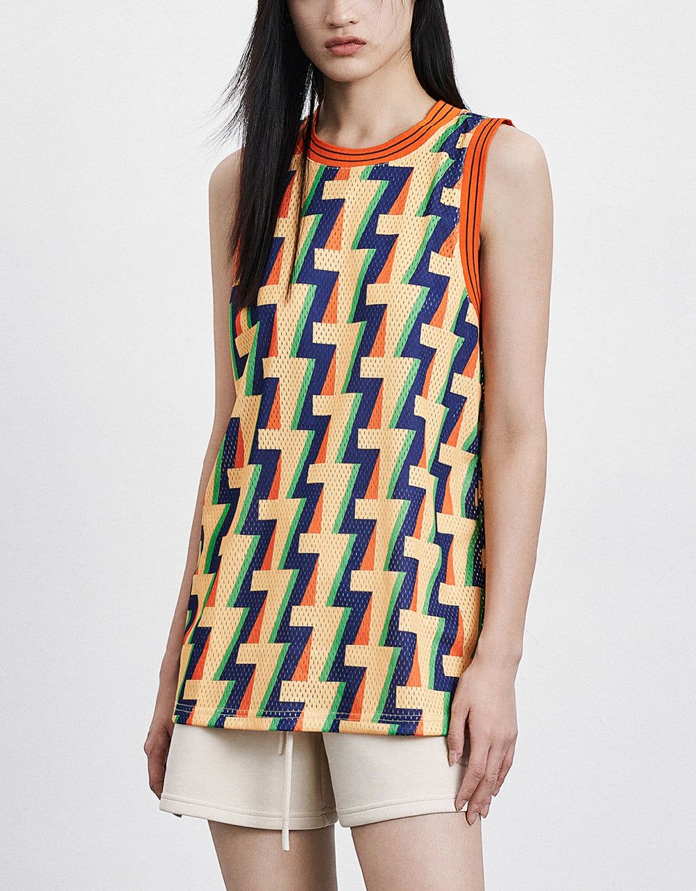 Geometric Printed Sleeveless T-Shirt sold by Urban Revivo product image thumbnail 2
