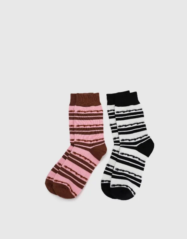 Striped Mid-Length Socks sold by Urban Revivo