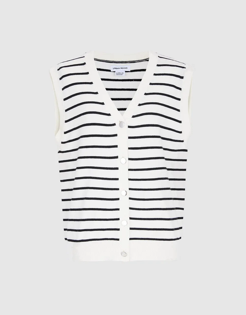Striped Button Front Vest sold by Urban Revivo