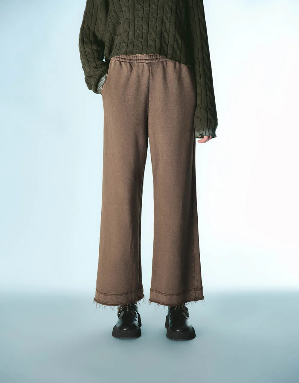 Elastic Waist Knitted Wide-Leg Pants sold by Urban Revivo product image thumbnail 2