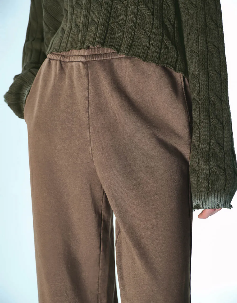 Elastic Waist Knitted Wide-Leg Pants sold by Urban Revivo product image thumbnail 5