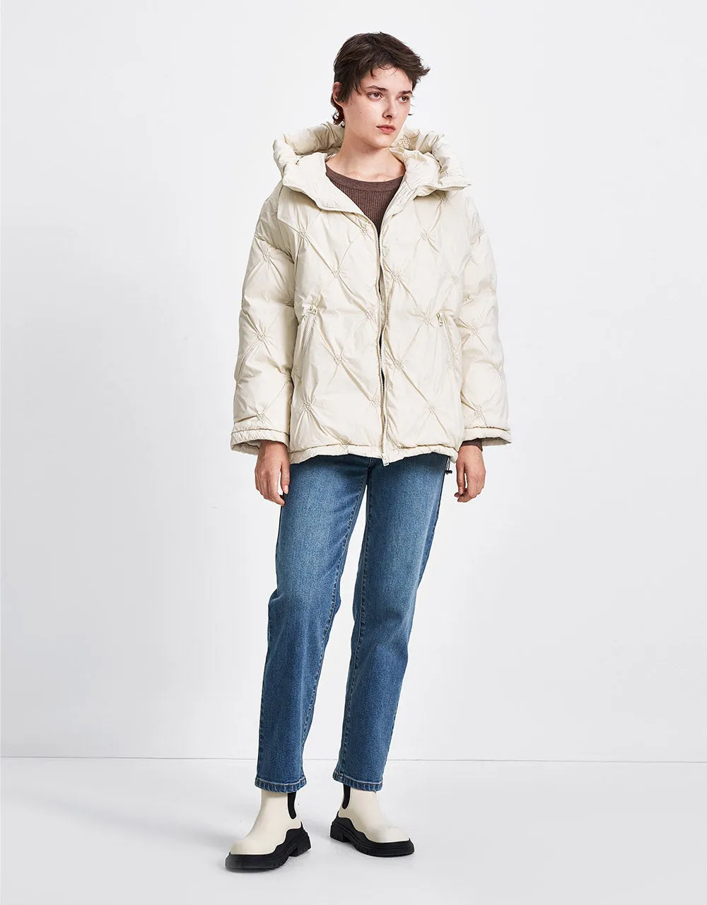 Heart Detail Quilted Down Jacket sold by Urban Revivo product image thumbnail 5