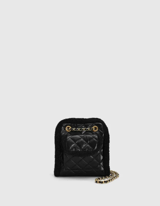 Furry Trim Vegan Leather Shoulder Bag sold by Urban Revivo