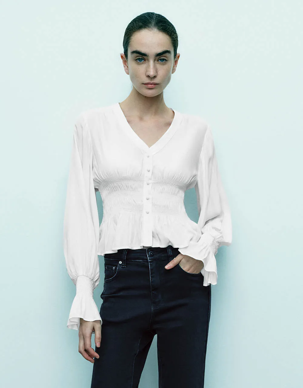 V-Neck Skater Shirt sold by Urban Revivo