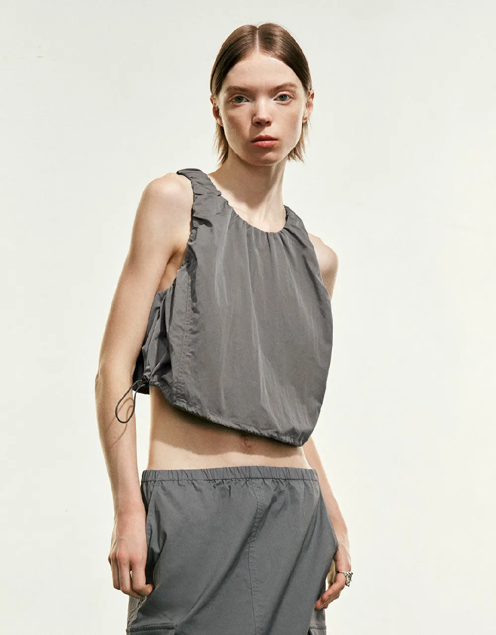 Sleeveless Crew Neck Overhead Shirt sold by Urban Revivo