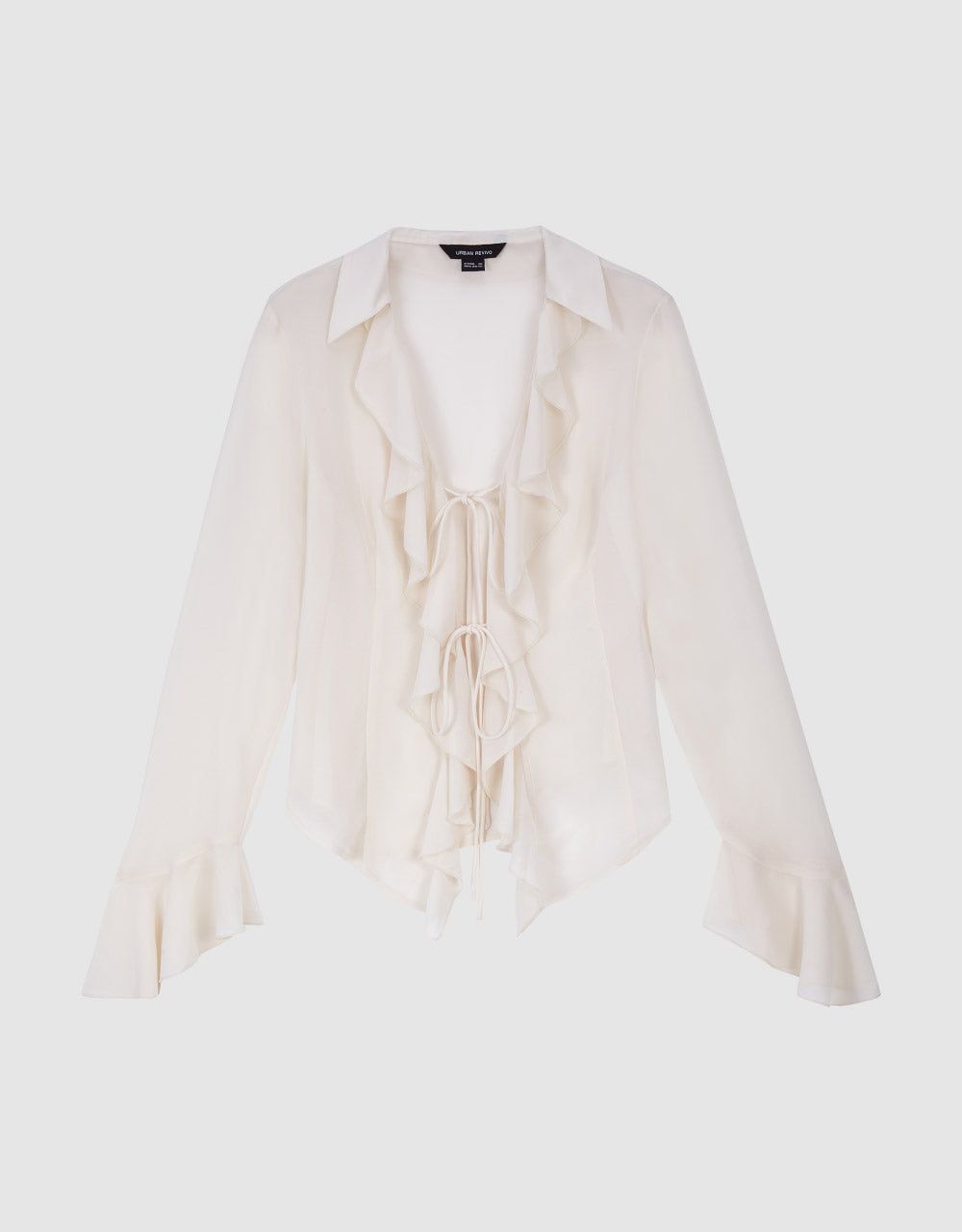 Ruffle V-Neck Overhead Shirt sold by Urban Revivo product image thumbnail 2