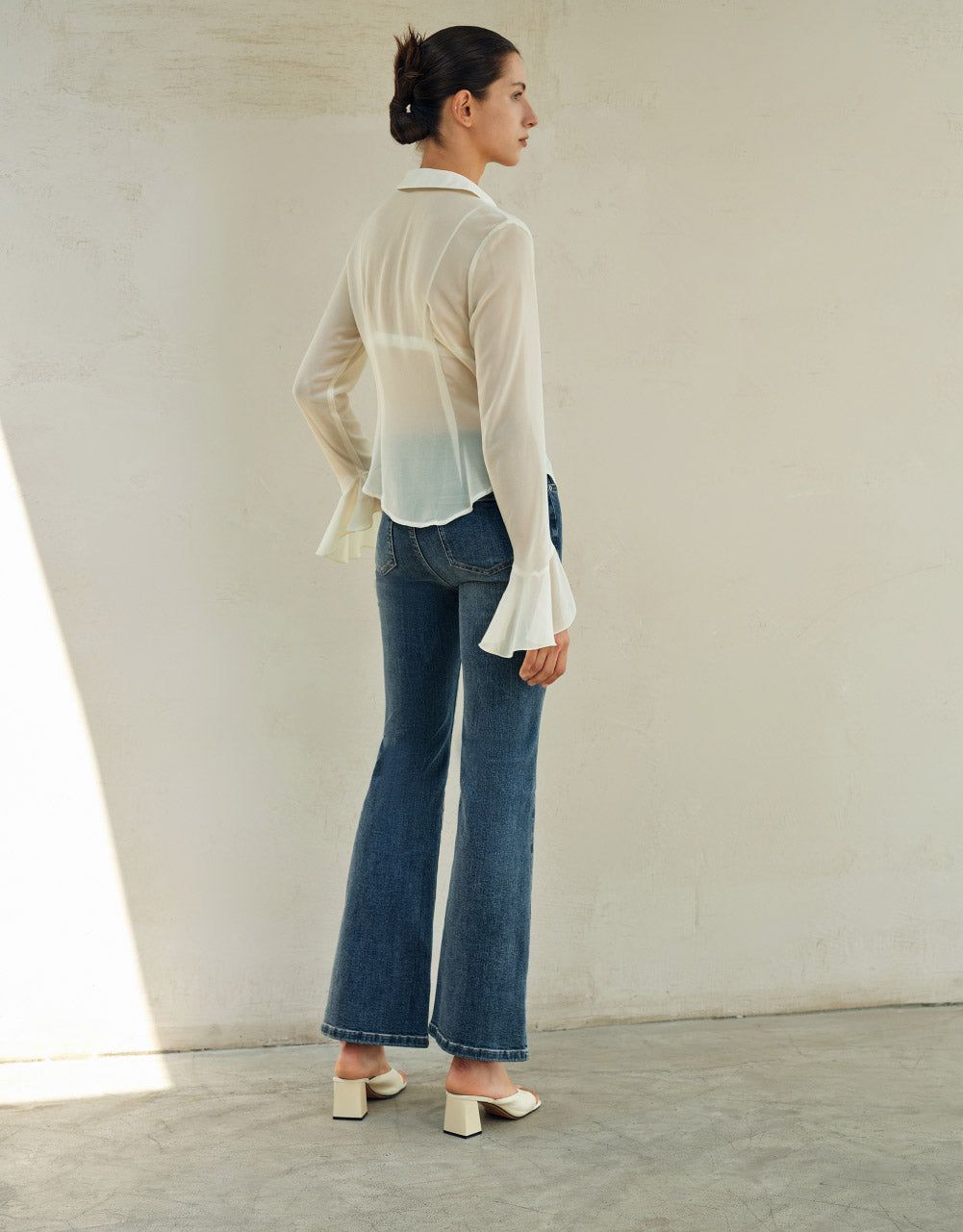 Ruffle V-Neck Overhead Shirt sold by Urban Revivo product image thumbnail 4