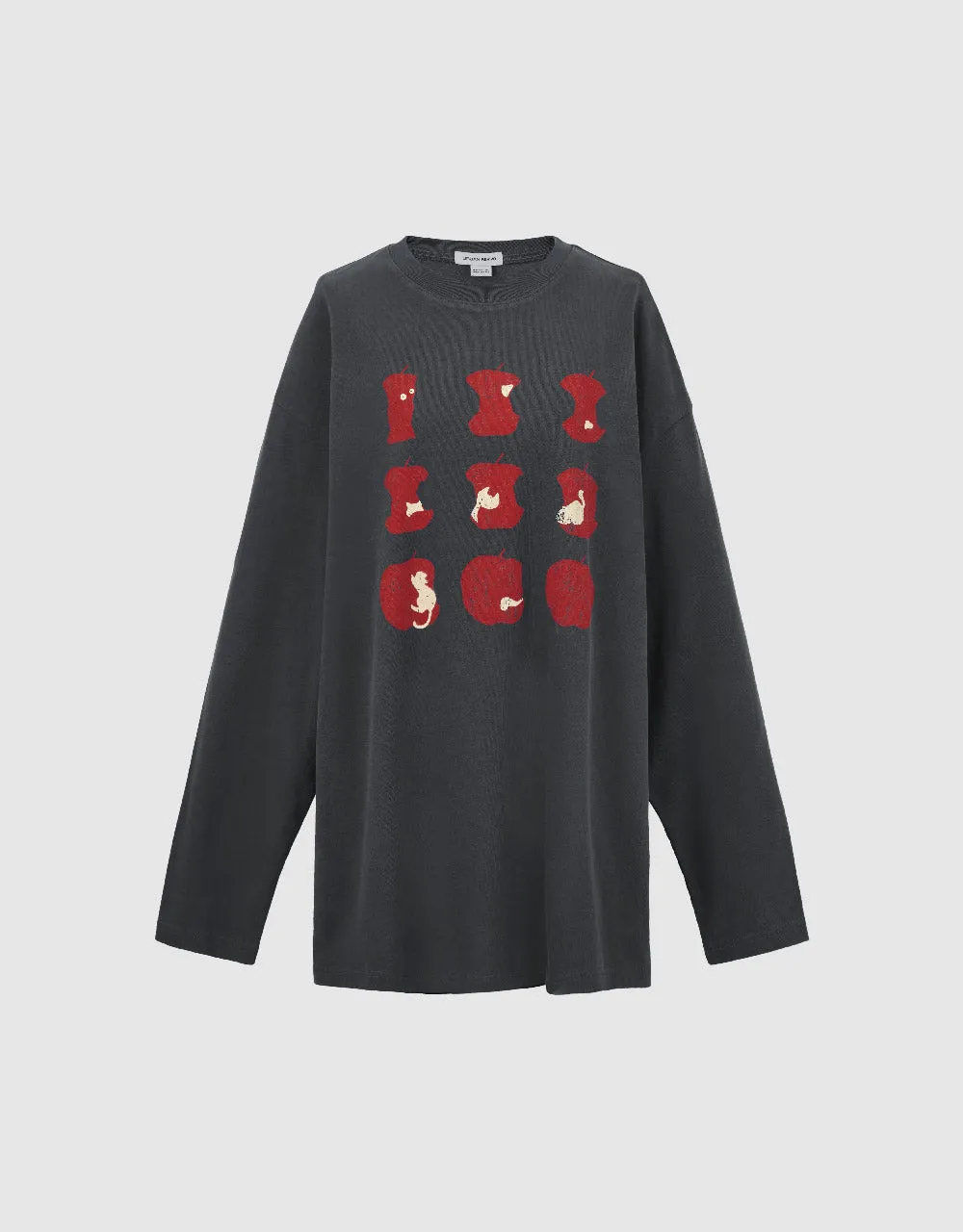 Apples Printed Crew Neck Loose T-Shirt sold by Urban Revivo product image thumbnail 2