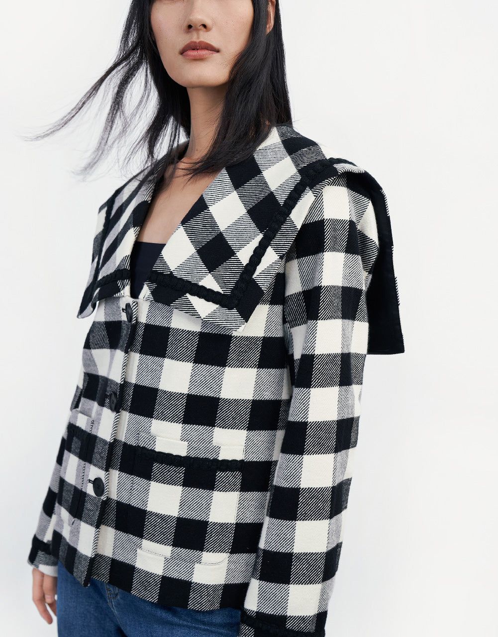 Checkered Straight Jacket sold by Urban Revivo product image thumbnail 3