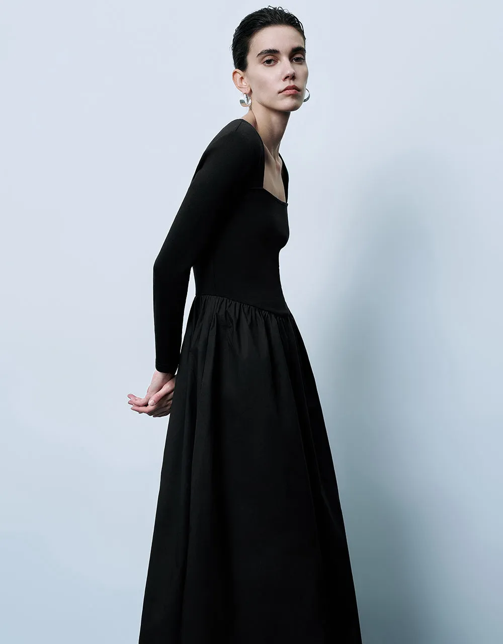 Square-Cut Collar A-Line Dress sold by Urban Revivo product image thumbnail 3