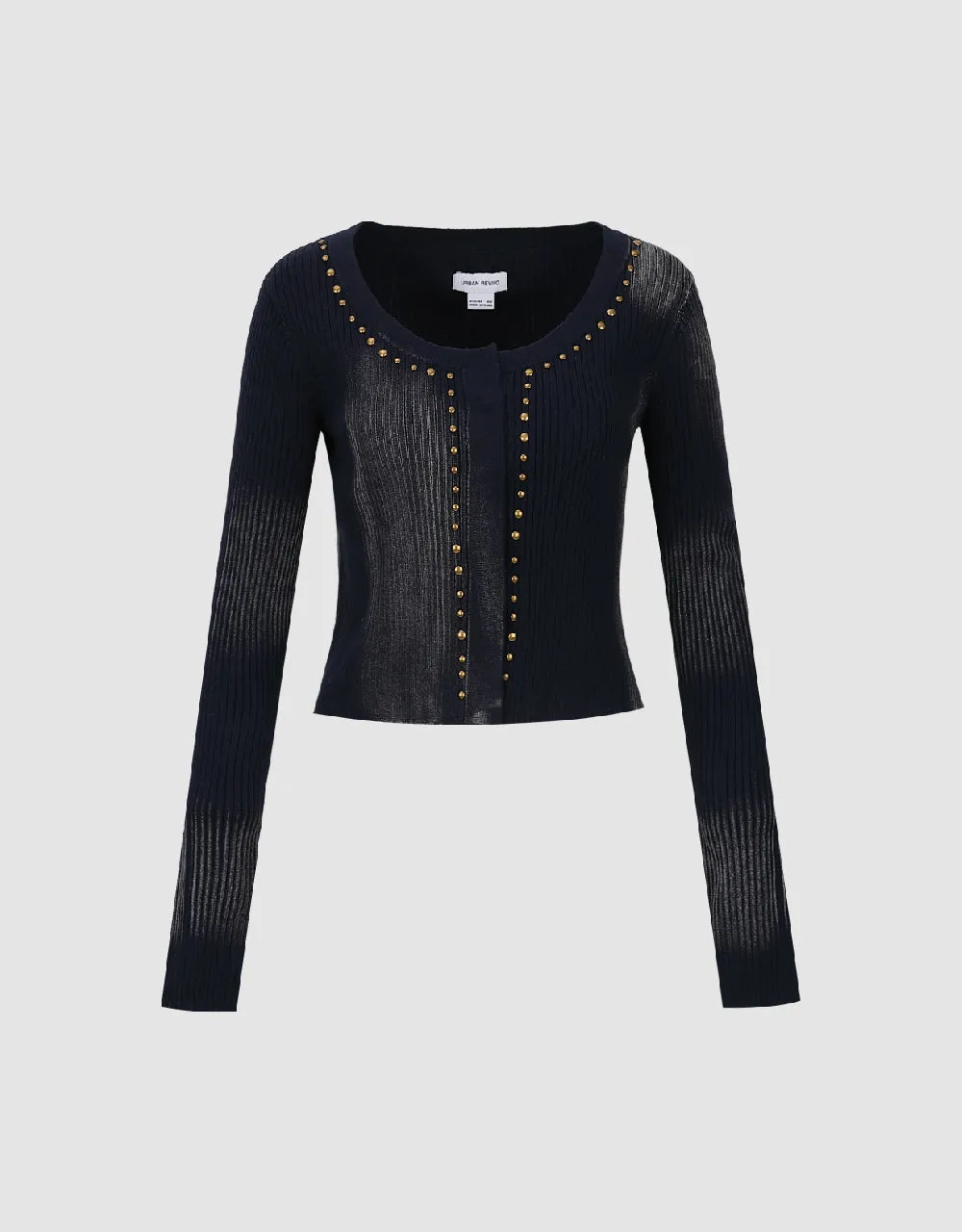 Studded Decor Knitted Cardigan sold by Urban Revivo