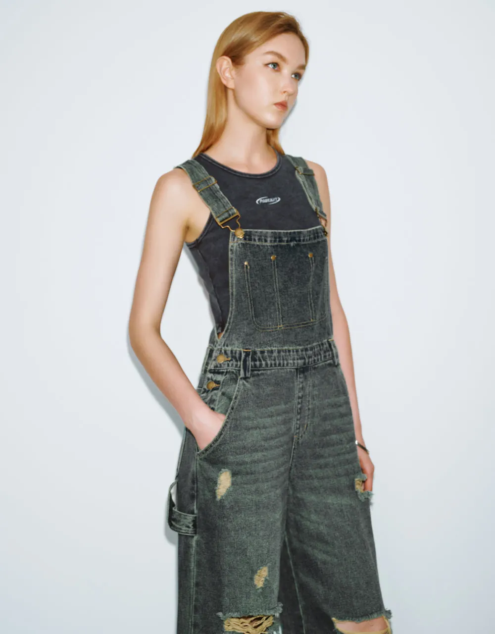 Ripped Denim Jumpsuit sold by Urban Revivo product image thumbnail 3