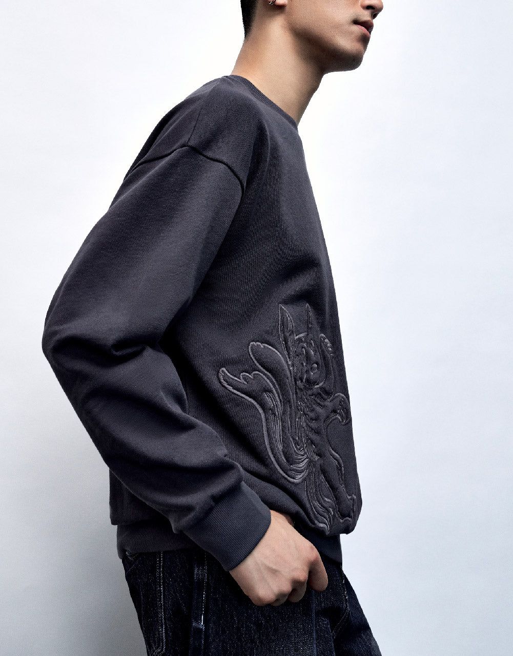 Cartoon Embossed Crew Neck T-Shirt sold by Urban Revivo product image thumbnail 3