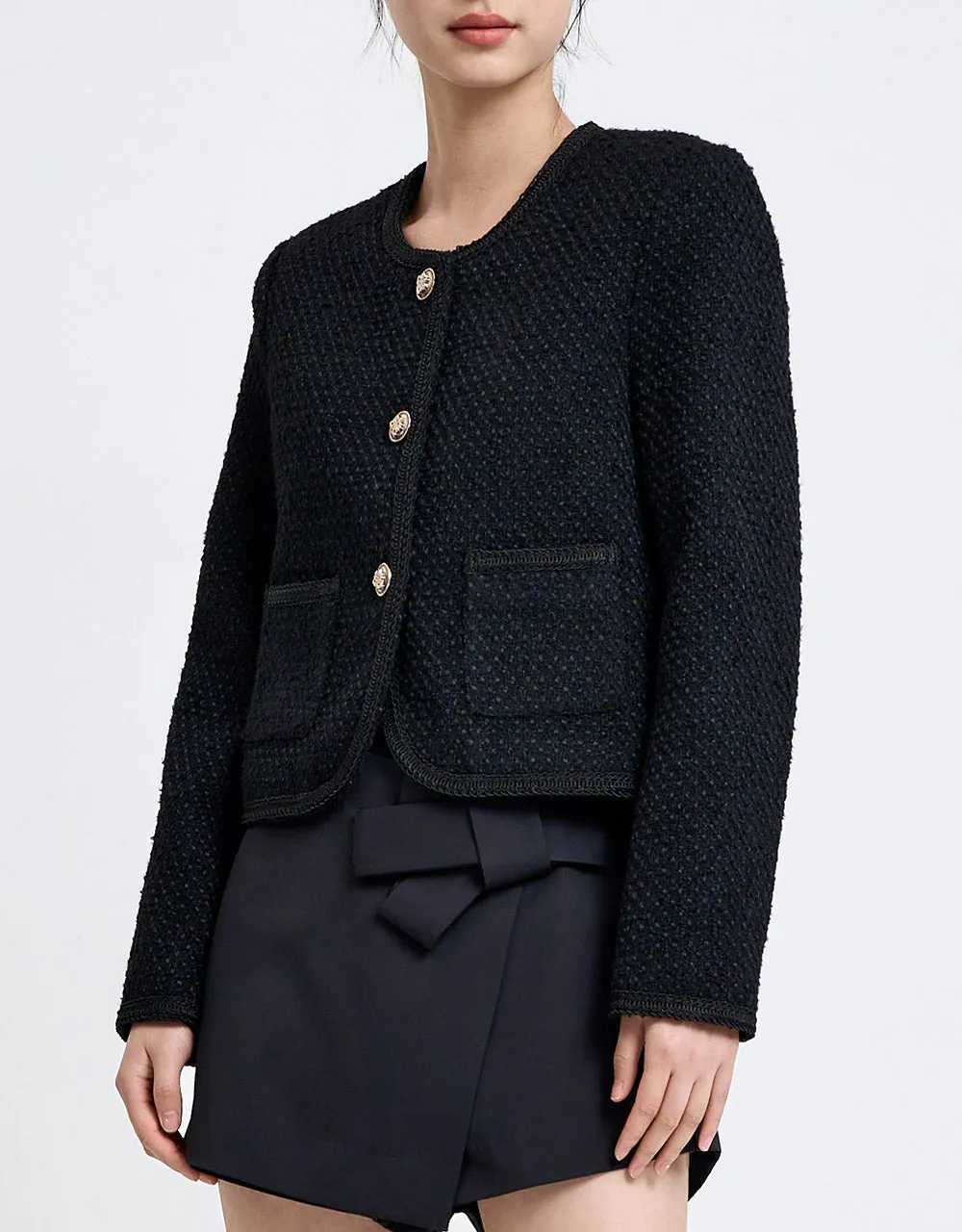 Buttoned Tweed Jacket sold by Urban Revivo product image thumbnail 3