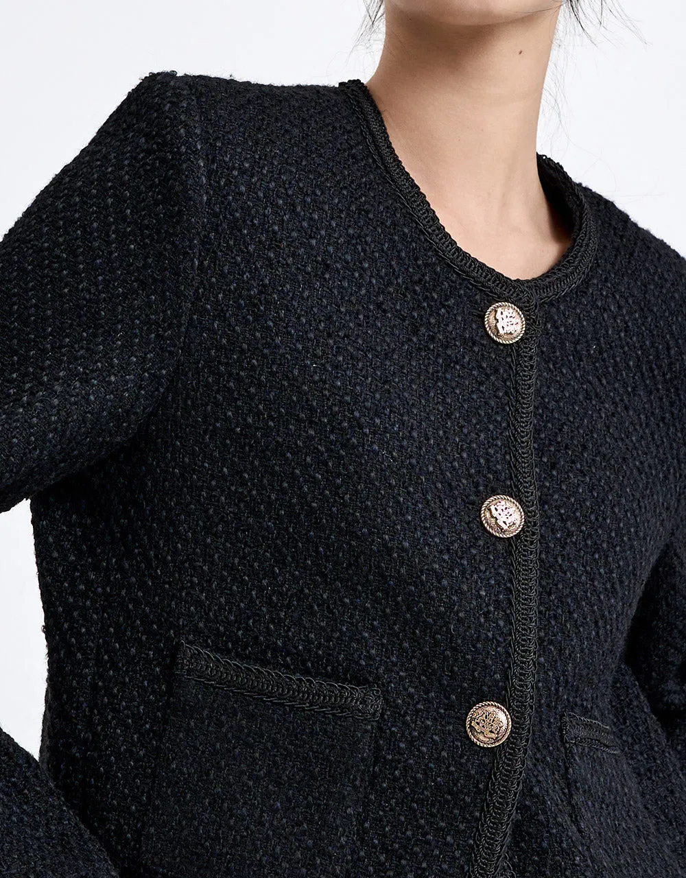 Buttoned Tweed Jacket sold by Urban Revivo product image thumbnail 4