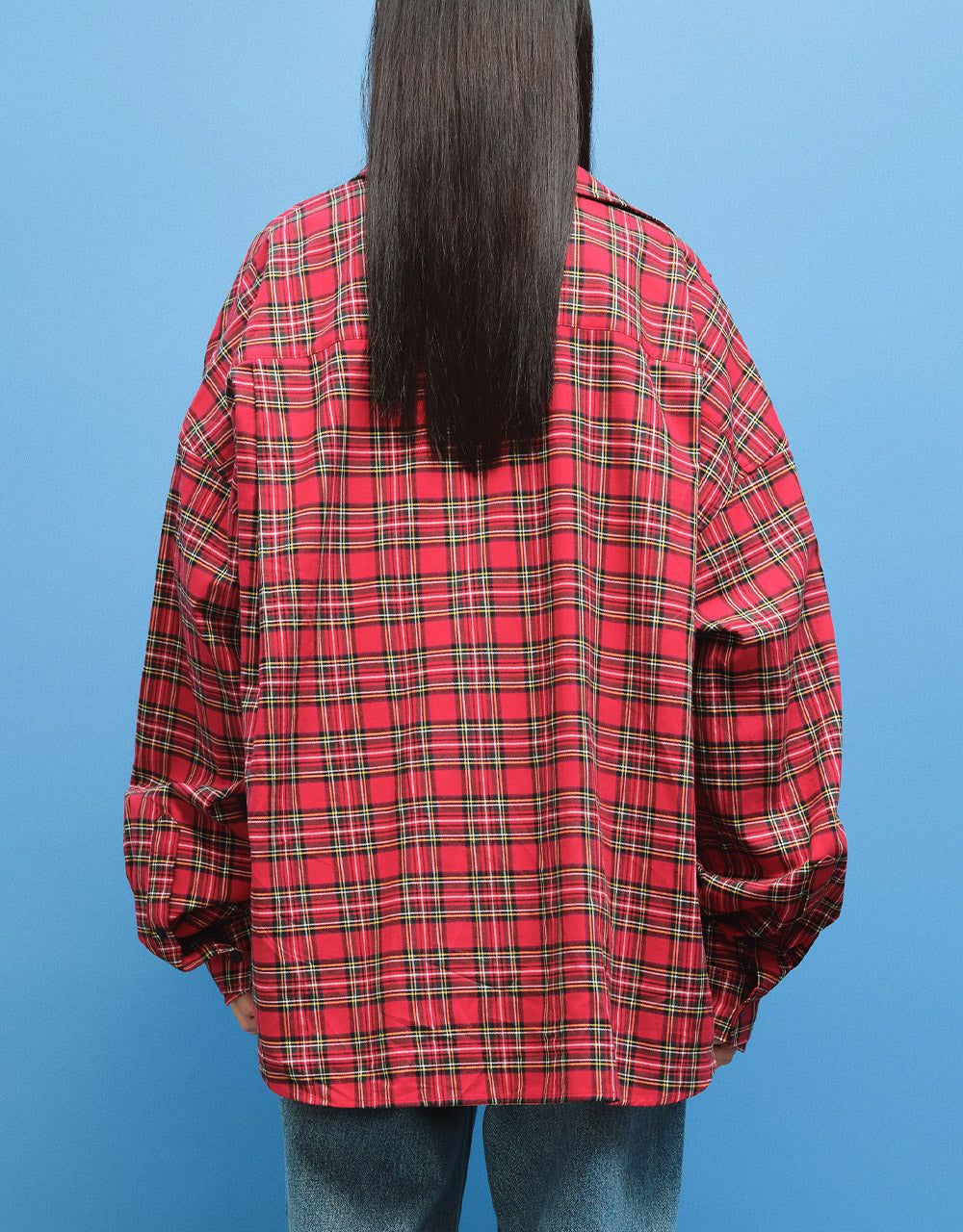 Plaid Drop Shoulder Button Up Shirt sold by Urban Revivo product image thumbnail 4