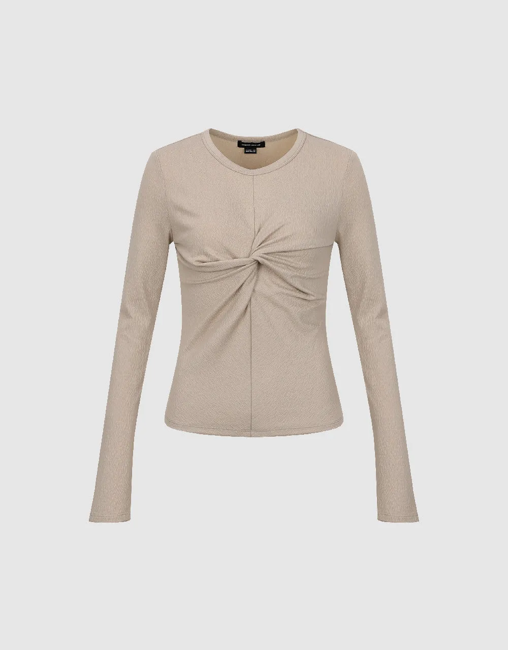 Twist Front Crew Neck Skinny Knitted T-Shirt sold by Urban Revivo product image thumbnail 2