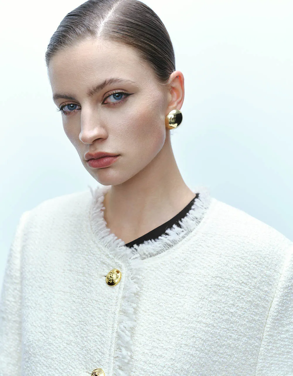 Tweed Raw Hem Crew Neck Jacket sold by Urban Revivo product image thumbnail 4