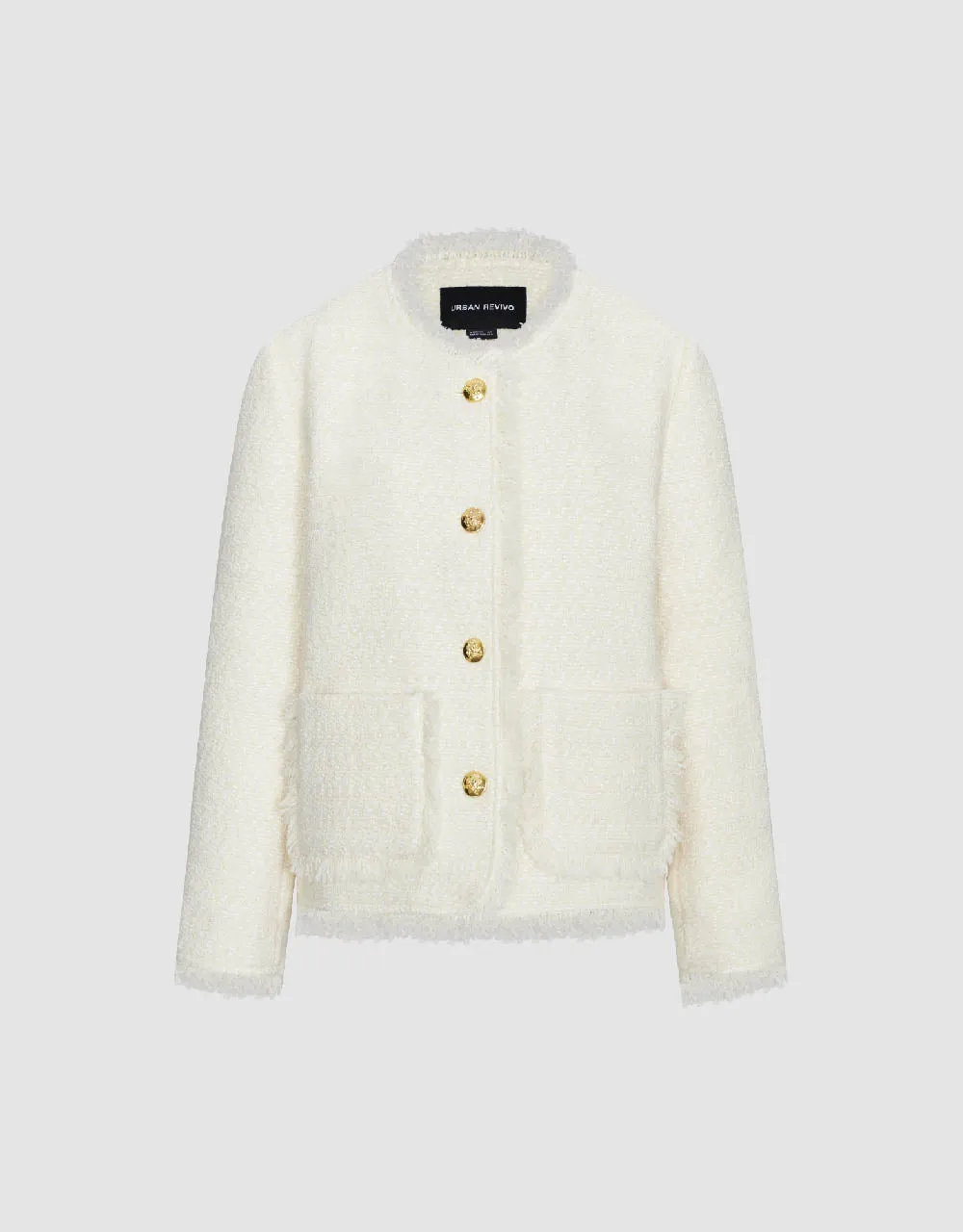 Tweed Raw Hem Crew Neck Jacket sold by Urban Revivo product image thumbnail 2