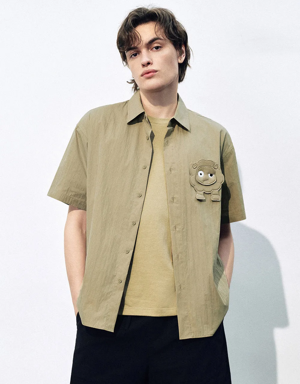 Button Up Straight Shirt sold by Urban Revivo