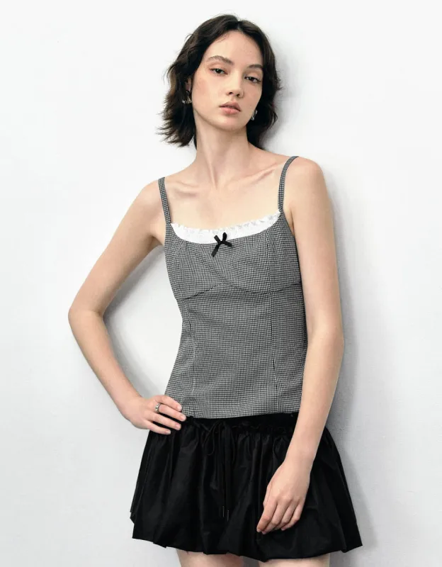 Gingham U Neck Cami Top sold by Urban Revivo