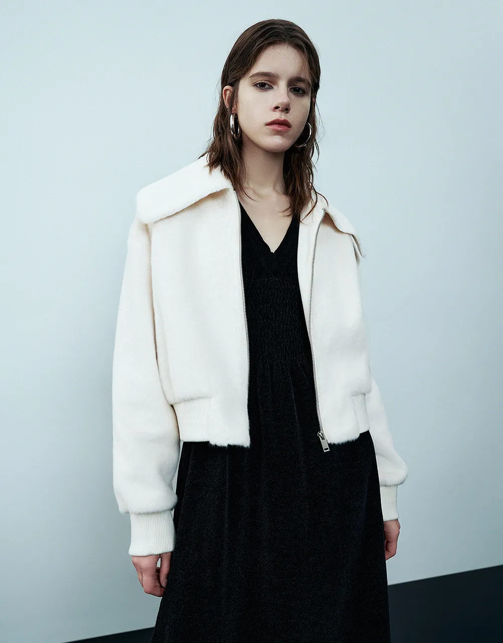 Zipper Front Furry Jacket sold by Urban Revivo product image thumbnail 3