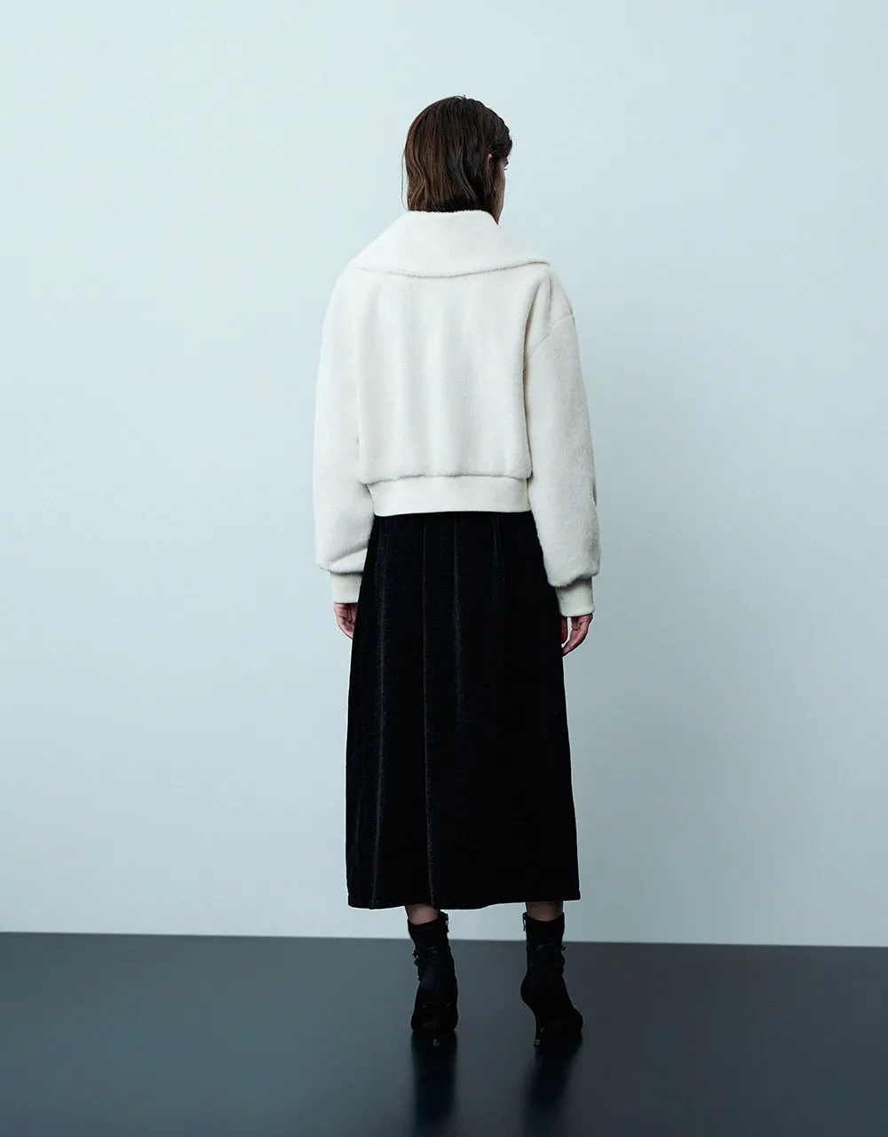 Zipper Front Furry Jacket sold by Urban Revivo product image thumbnail 4