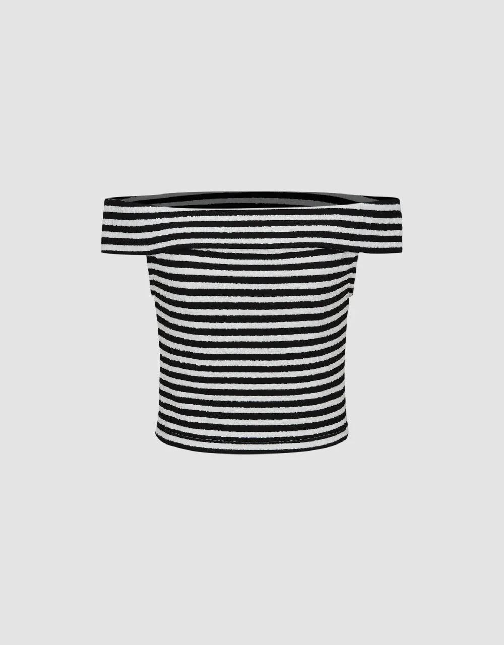 Sleeveless Striped Off-Shoulder Skinny T-Shirt sold by Urban Revivo product image thumbnail 4
