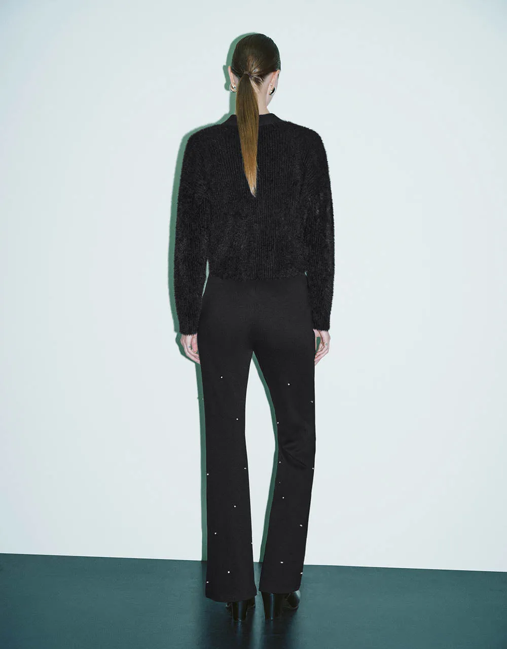 Rhinestone Decor Flare Pants sold by Urban Revivo product image thumbnail 5