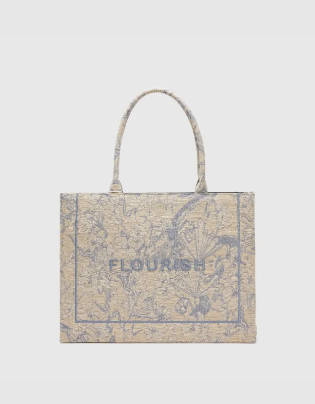 Printed Tote Bag With Stand Handle sold by Urban Revivo