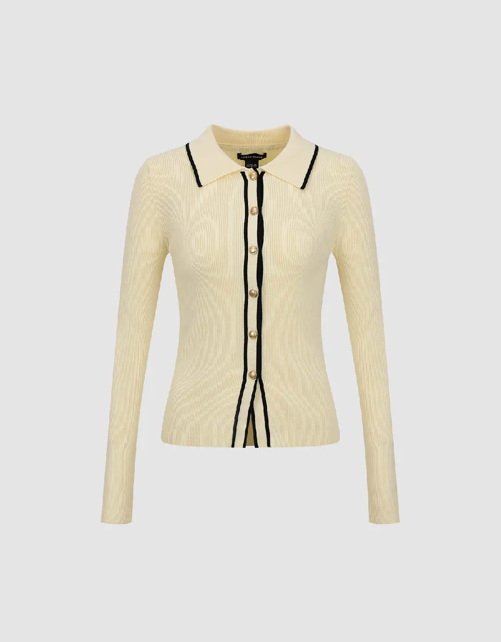 Contrast Trim Knitted Cardigan sold by Urban Revivo product image thumbnail 2