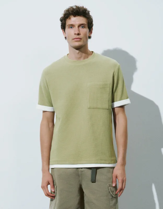 Crew Neck Straight T-Shirt sold by Urban Revivo