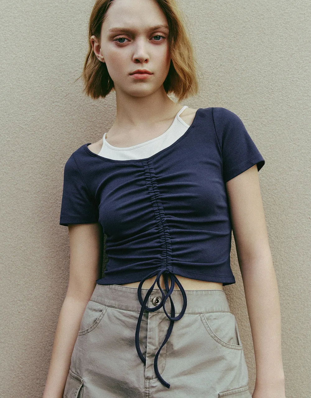 2 In 1 Crew Neck Skinny T-Shirt sold by Urban Revivo product image thumbnail 4