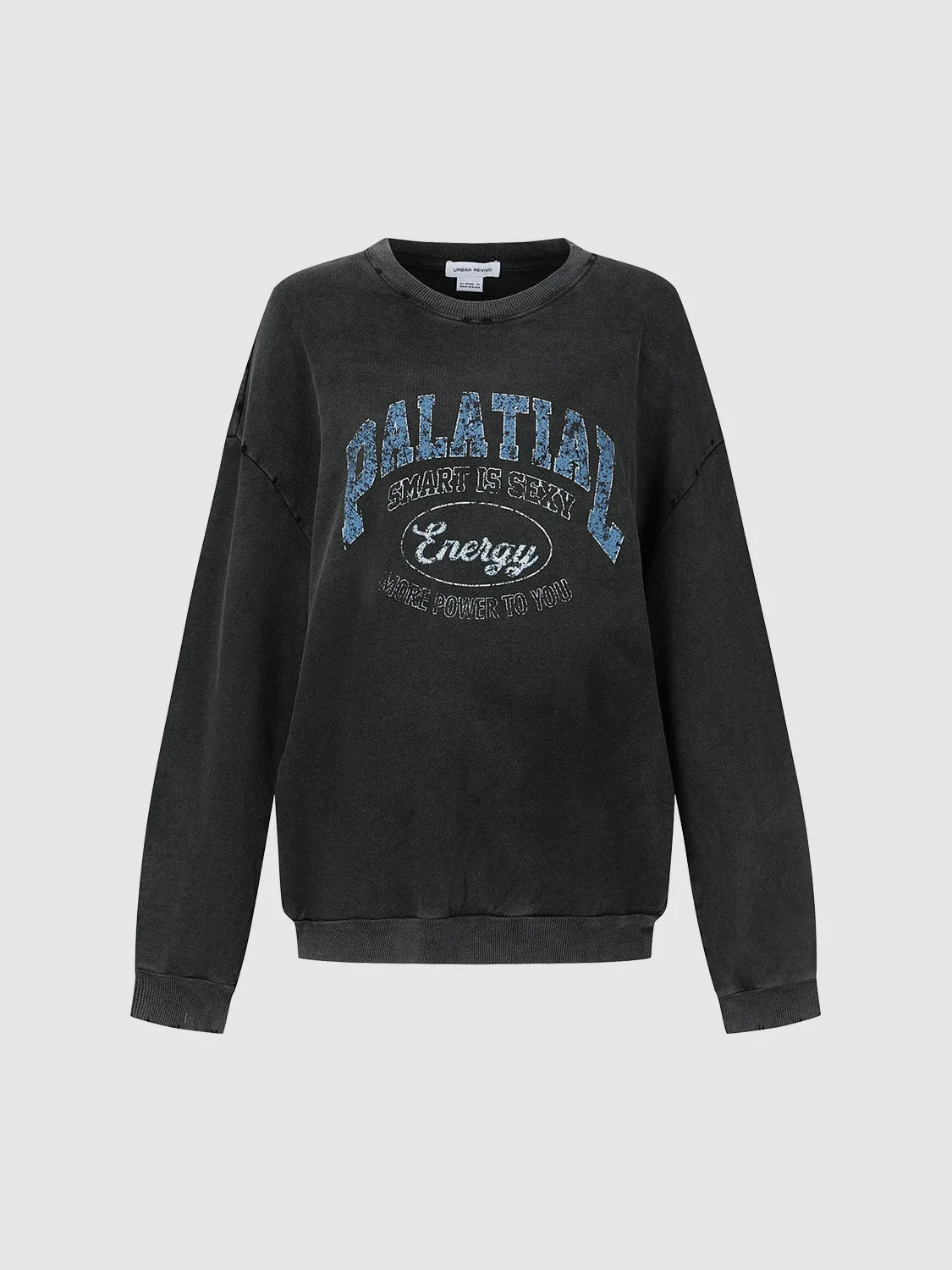 Printed Crew Neck Oversized Sweatshirt sold by Urban Revivo product image thumbnail 2