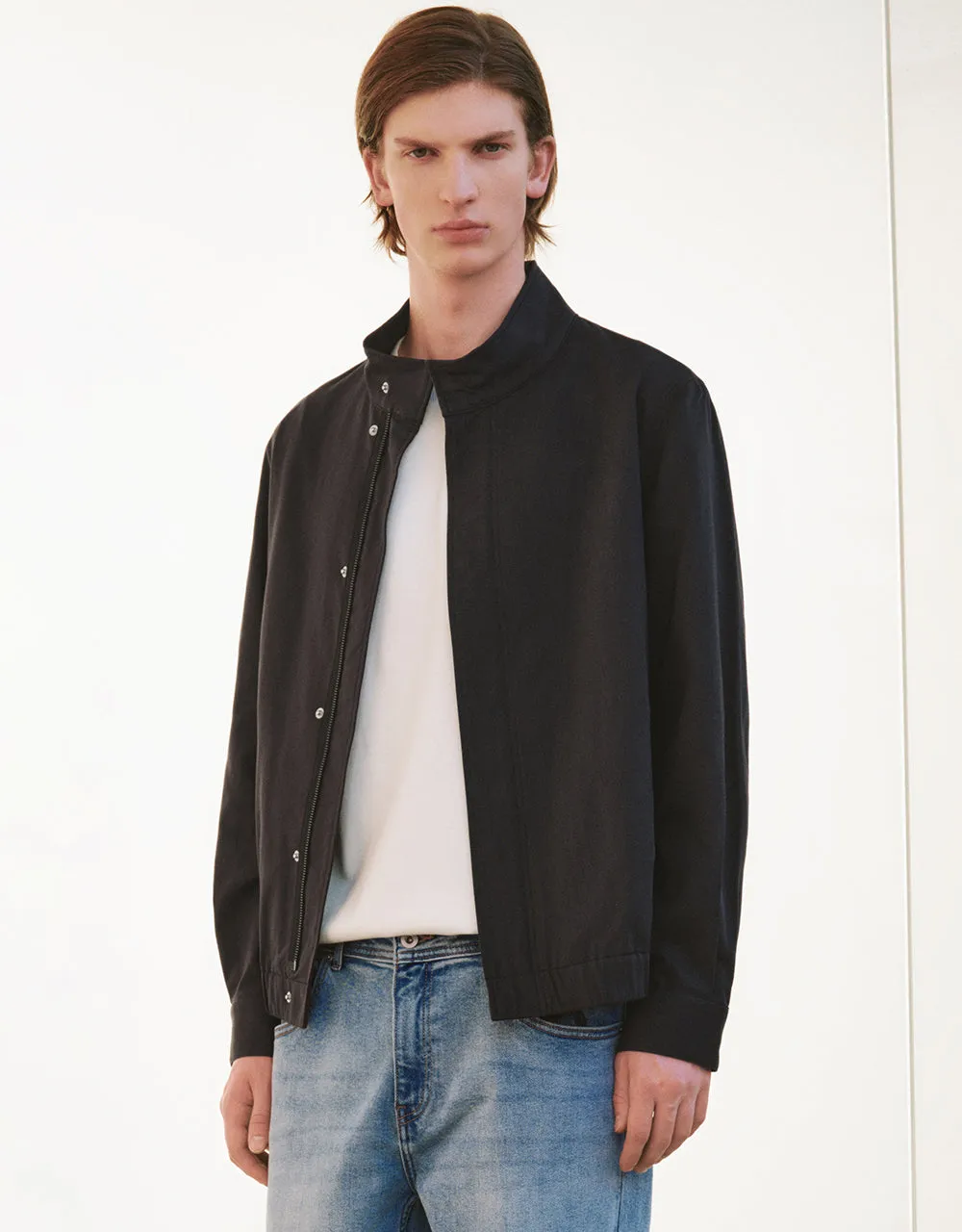 Stand Collar Straight Jacket sold by Urban Revivo