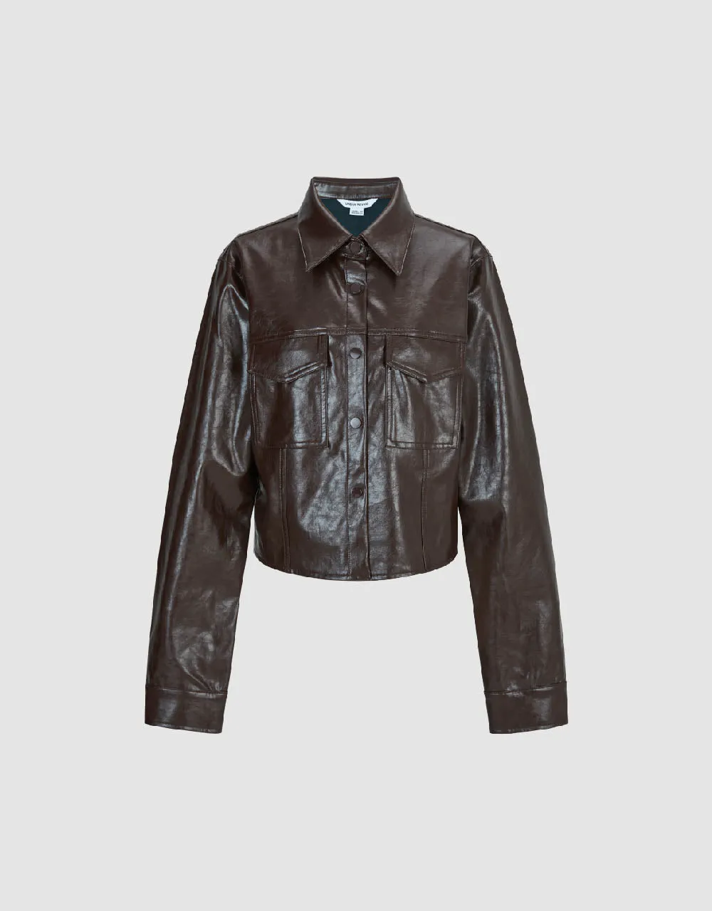 Vegan Leather Straight Shirt sold by Urban Revivo product image thumbnail 2