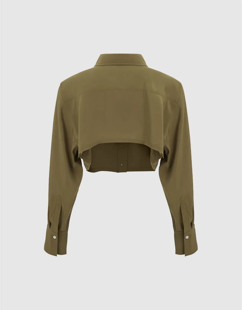 Cropped Straight Lapel Shirt sold by Urban Revivo product image thumbnail 5