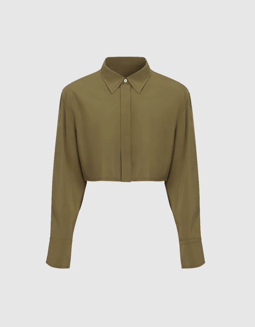 Cropped Straight Lapel Shirt sold by Urban Revivo product image thumbnail 2