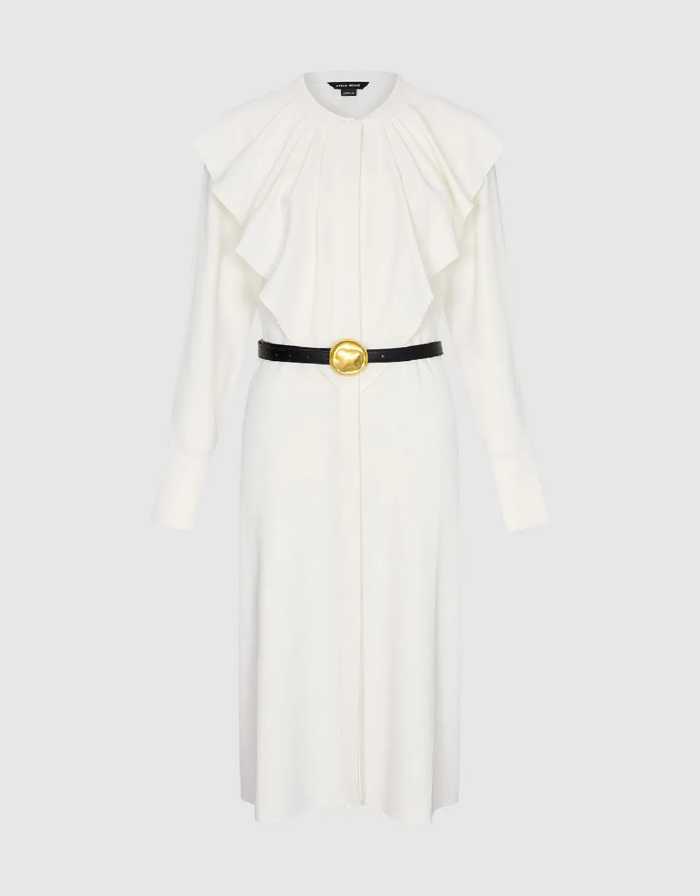 Ruffle Crew Neck Skater Dress sold by Urban Revivo product image thumbnail 2