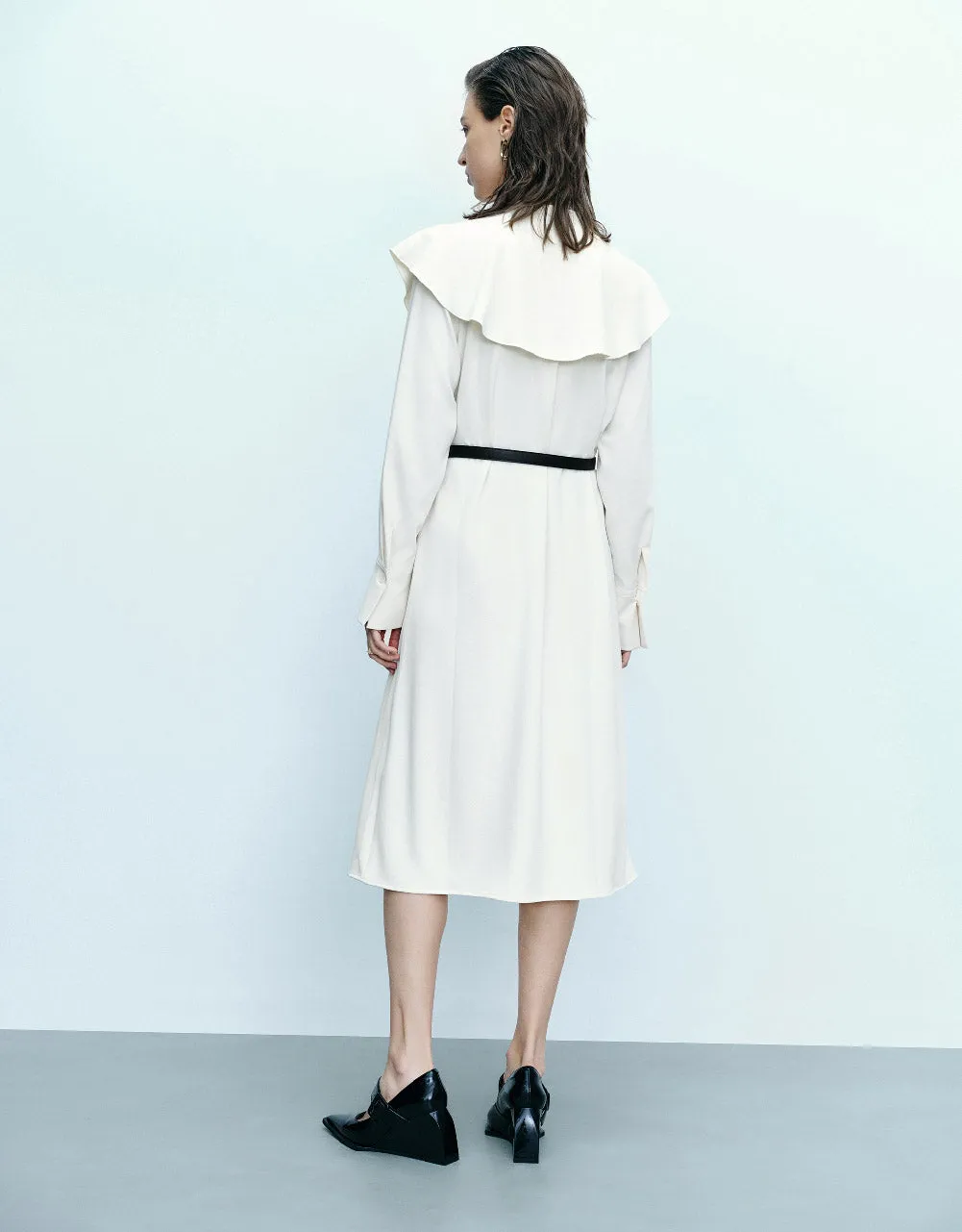 Ruffle Crew Neck Skater Dress sold by Urban Revivo product image thumbnail 4