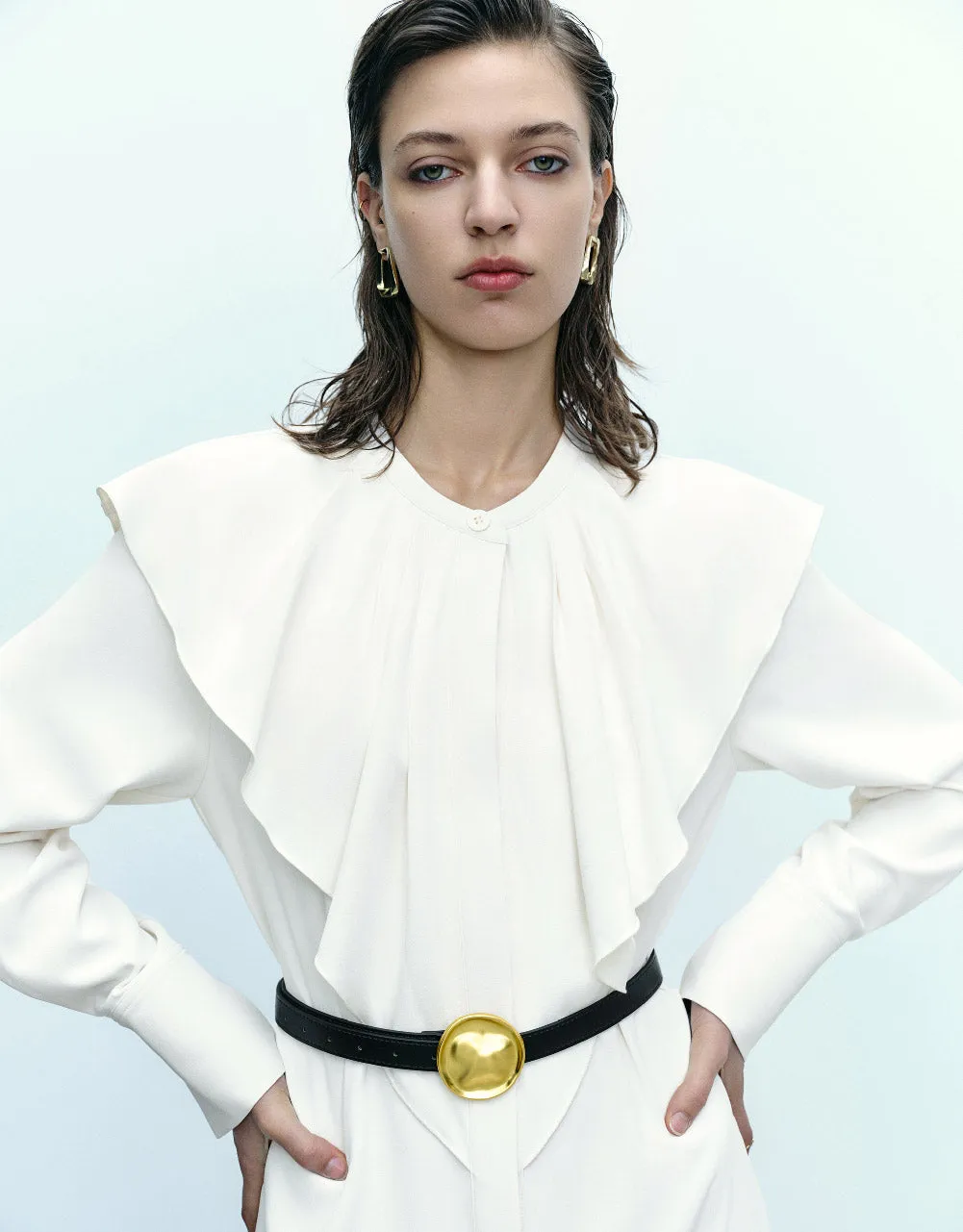 Ruffle Crew Neck Skater Dress sold by Urban Revivo product image thumbnail 5