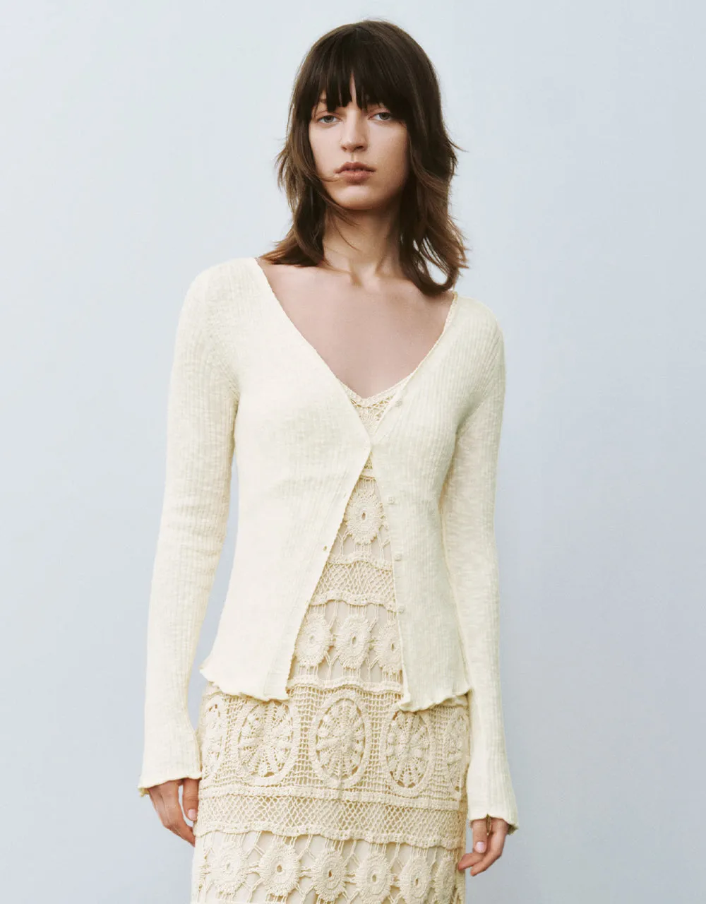 V Neck Knitted Cardigan sold by Urban Revivo